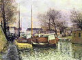 sis Barges on the Canal Saint Martin in Paris Art A4 Photo Print