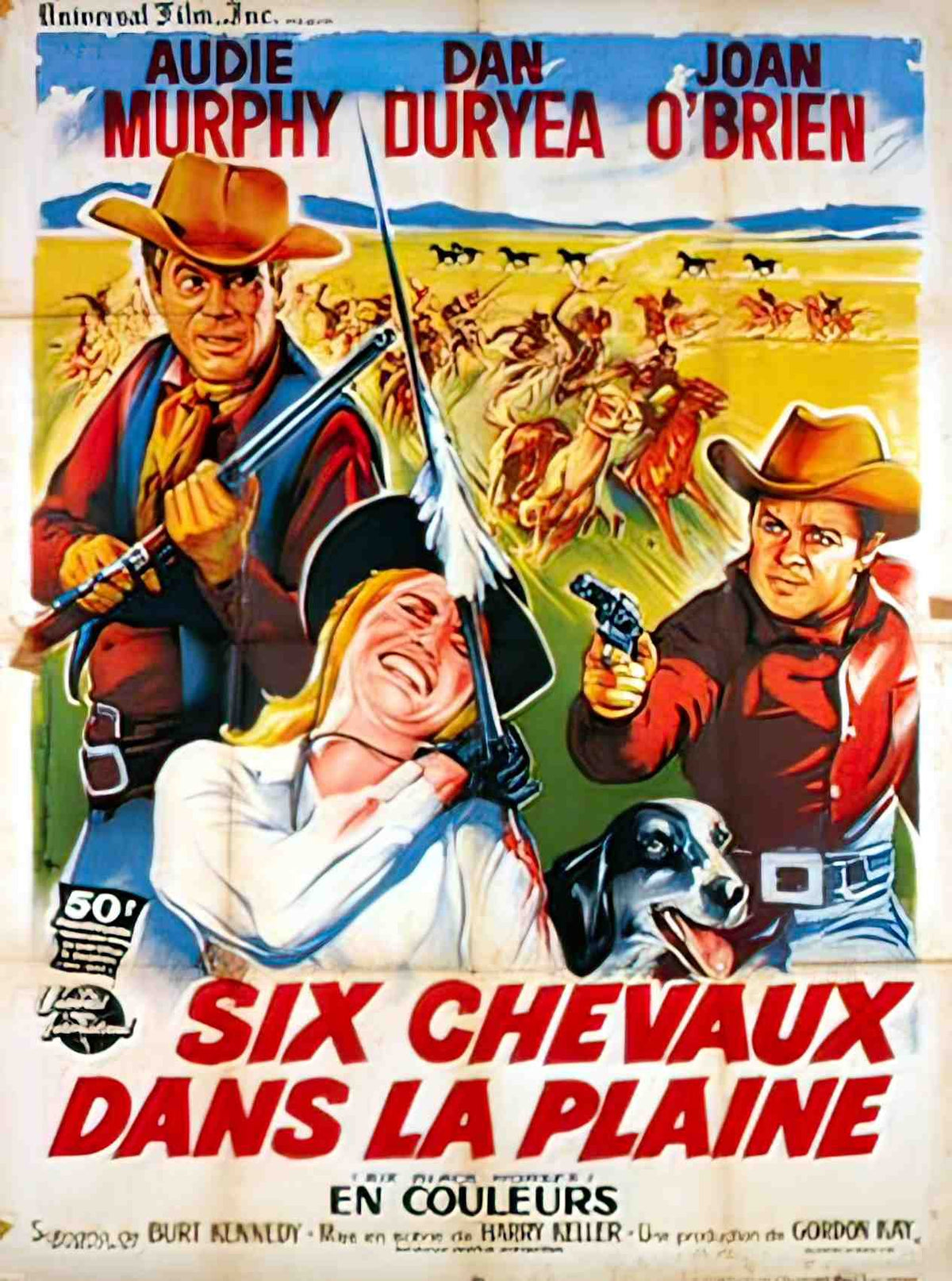 six chevaux dans la plaine Advert A4 Photo Print