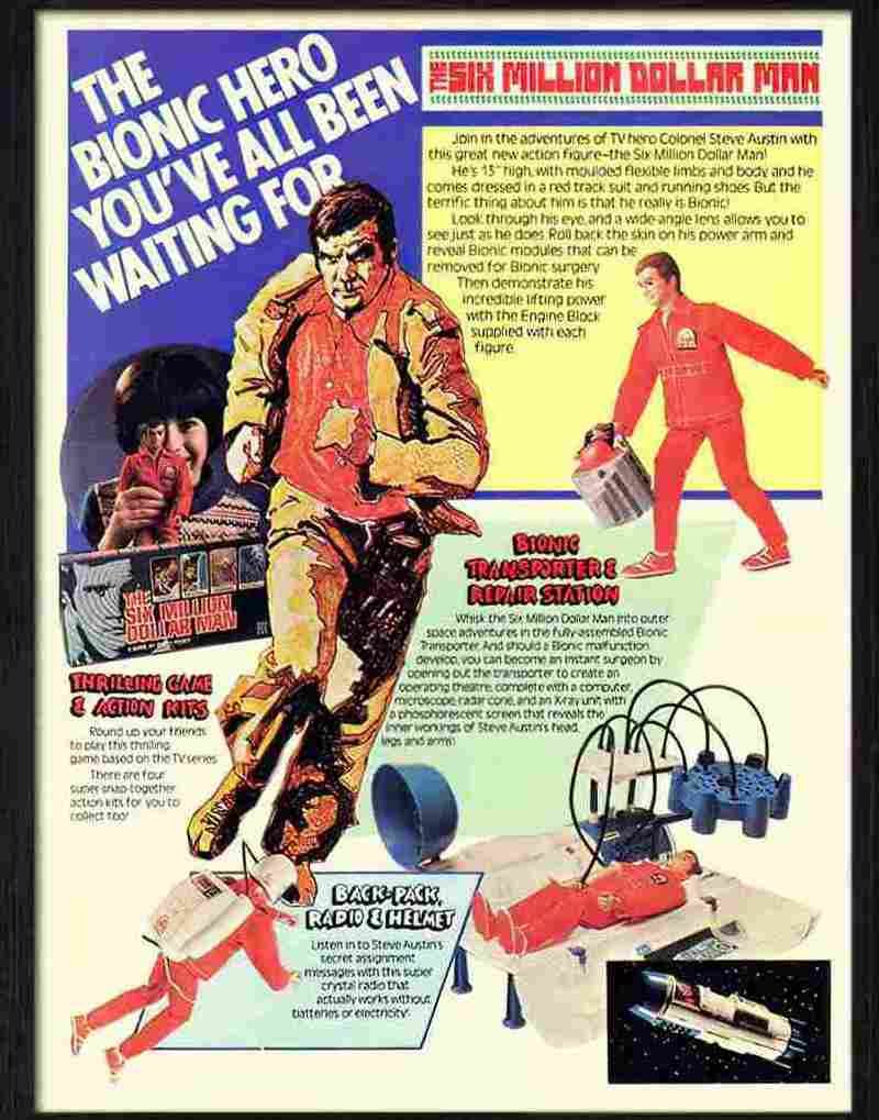 six million dollar man 1970s Advert A4 Photo Print