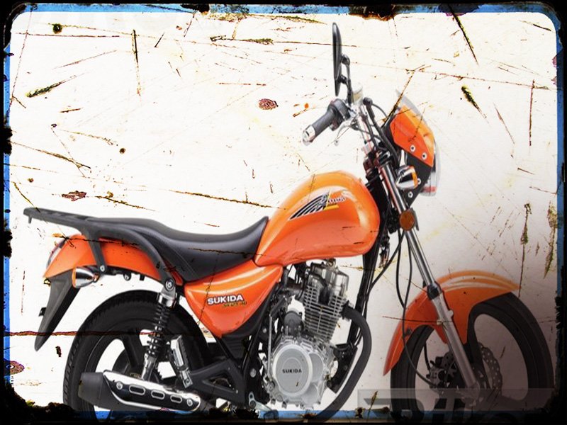 sk 125 linsio Sukida A4 Photo Print Motorbike Vintage Aged