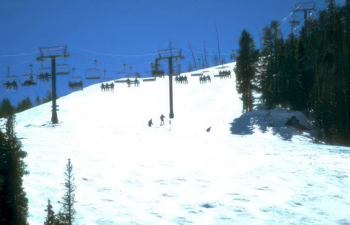 ski slope winter 1 Vintage A4 Photo Print