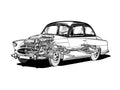 skoda 440 cutaway A4 Photo Print