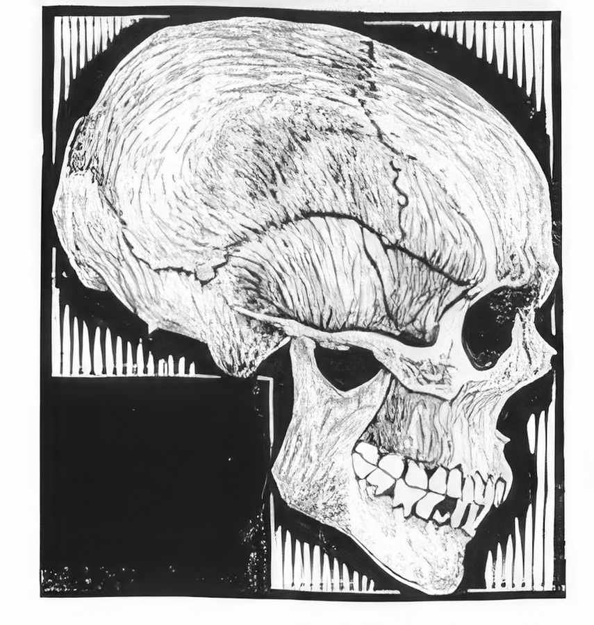 skull mc escher 1919 A4 Photo Print