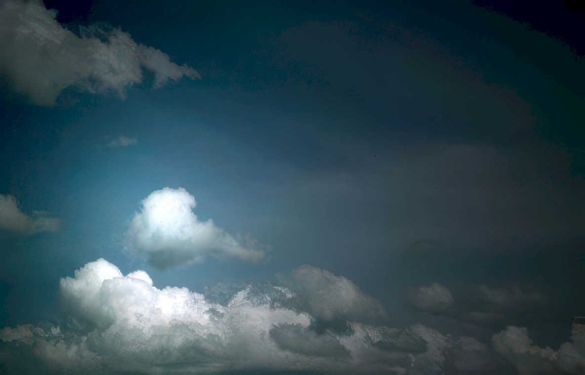 sky clouds daytime Vintage A4 Photo Print