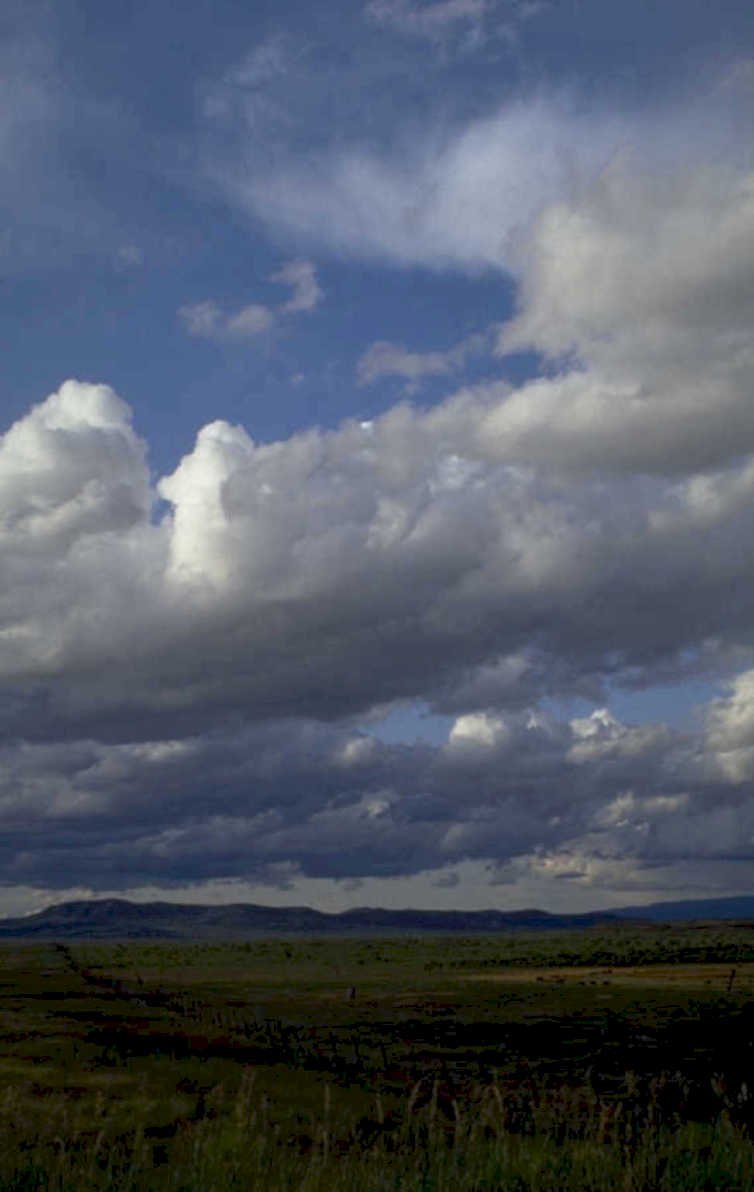 sky clouds grassland 1980s 1990s A4 Photo Print