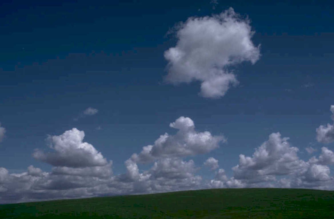 sky clouds hills 1980s 1990s A4 Photo Print