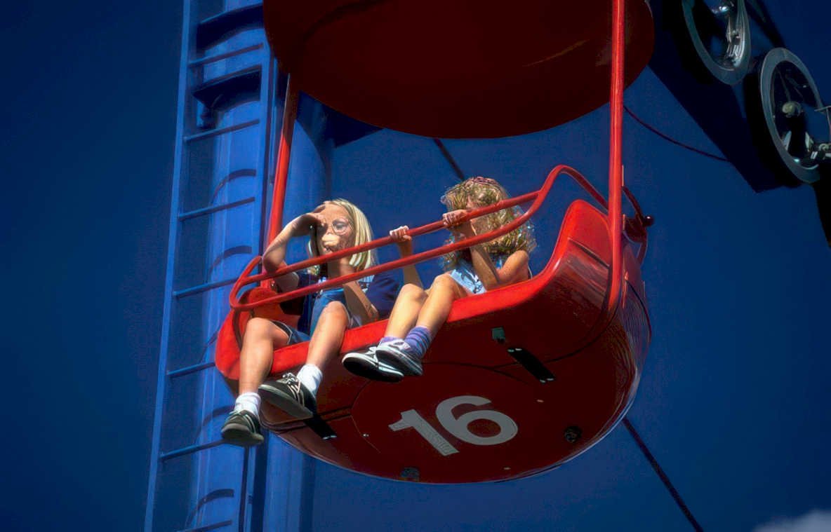 sky ride girls Vintage A4 Photo Print