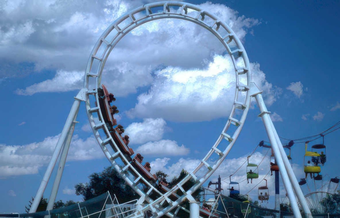 sky rocket coaster Vintage A4 Photo Print