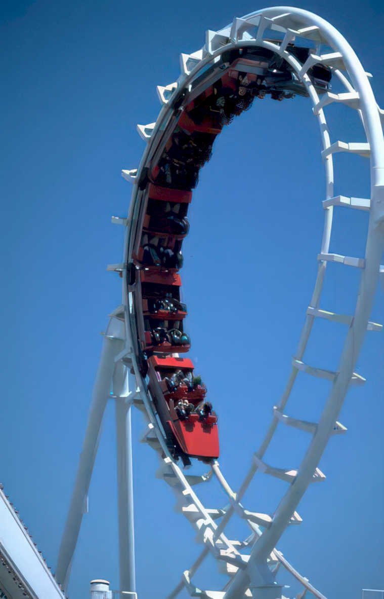 sky rocket rollercoaster Vintage A4 Photo Print