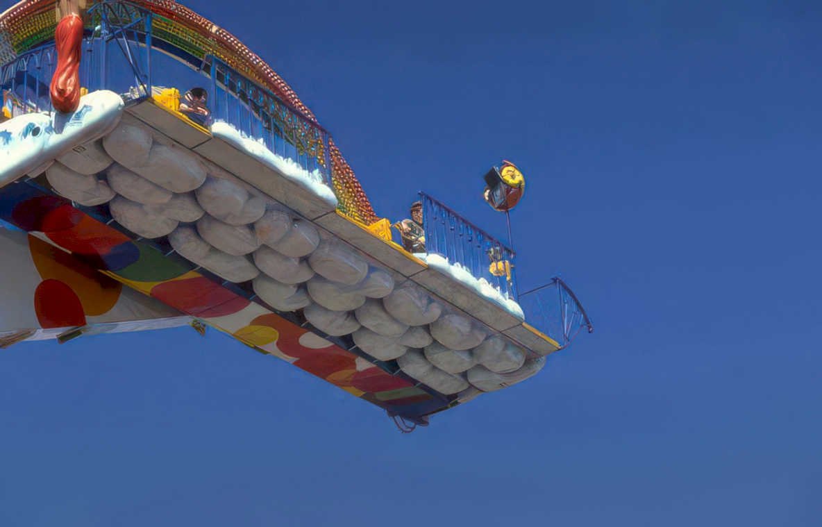 sky swinger ride Vintage A4 Photo Print