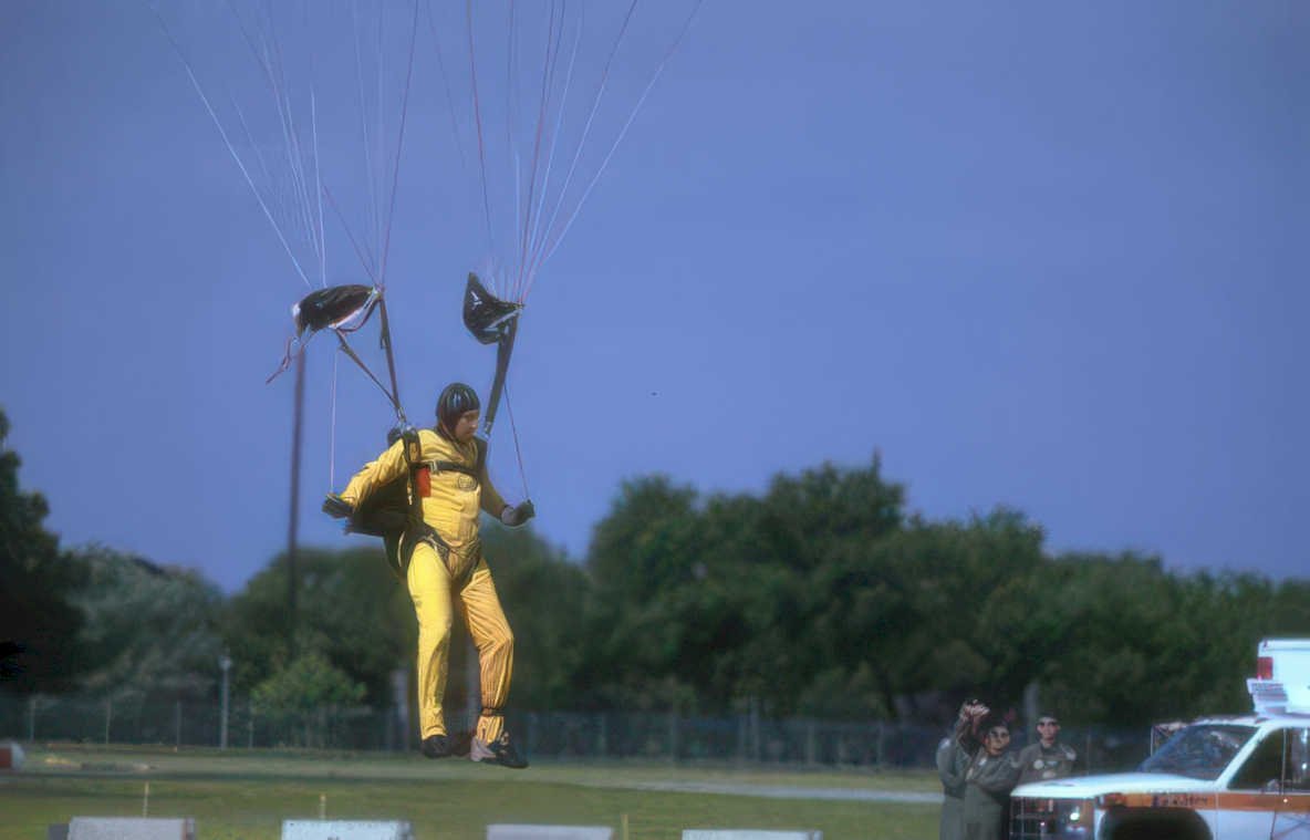 skydiving parachute field Vintage A4 Photo Print