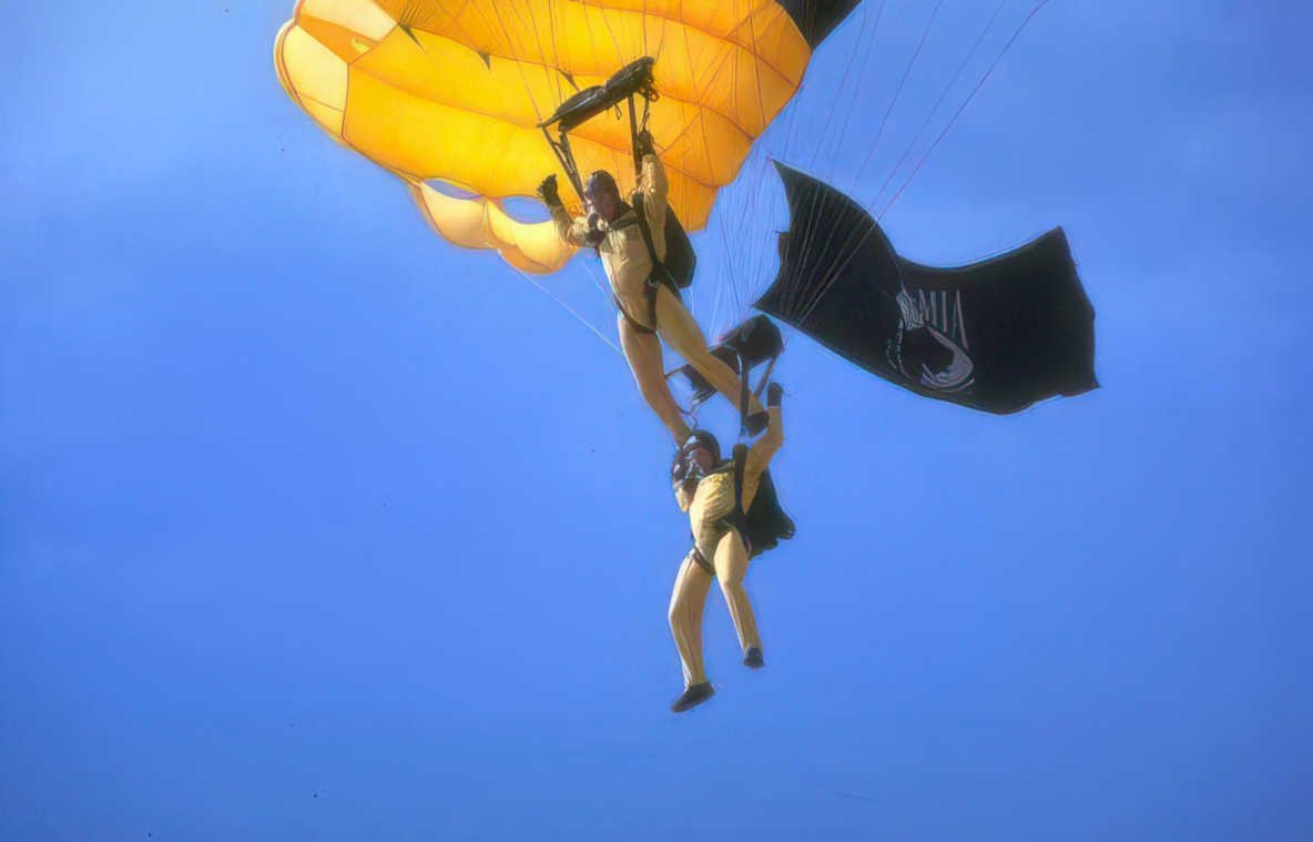 skydiving tandem jump Vintage A4 Photo Print