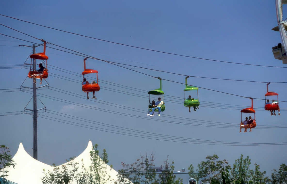 skyride gondolas fair Vintage A4 Photo Print