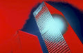 skyscraper grid lights Vintage A4 Photo Print