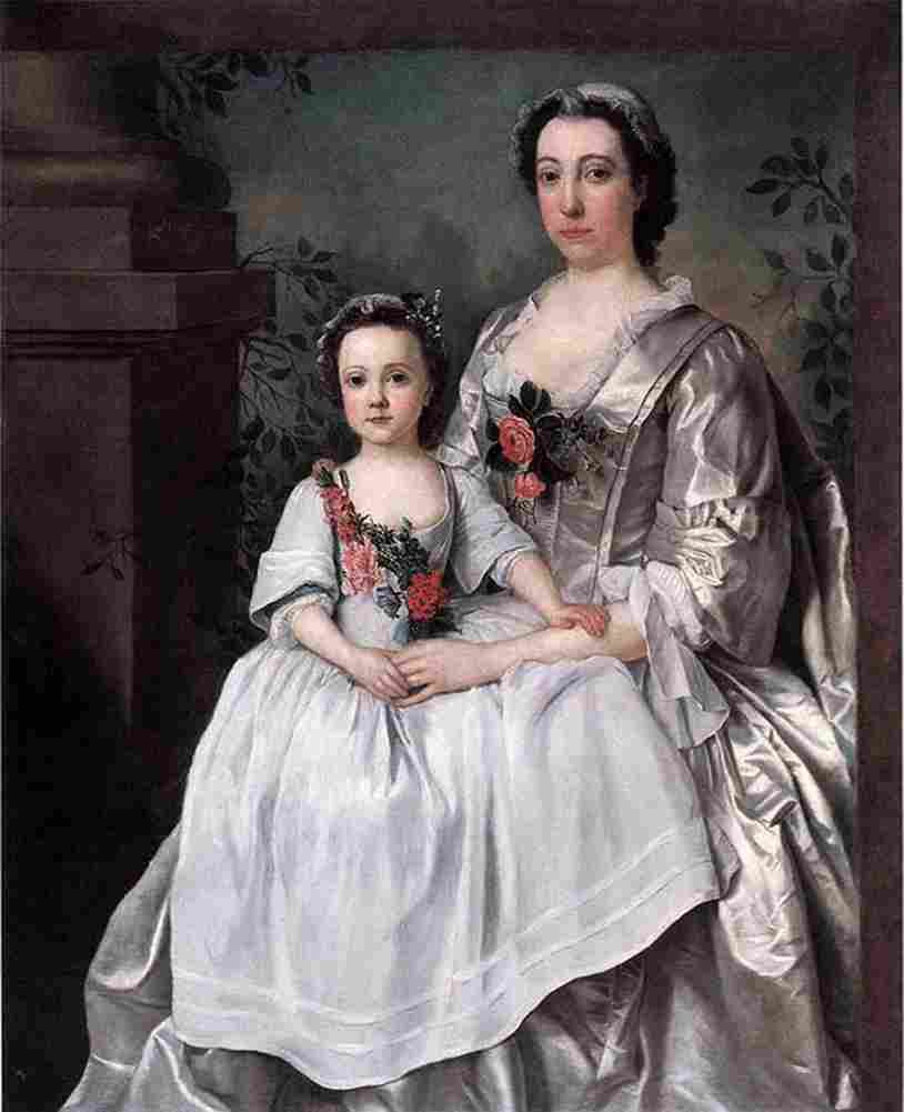 slau A Lady and Child Art A4 Photo Print