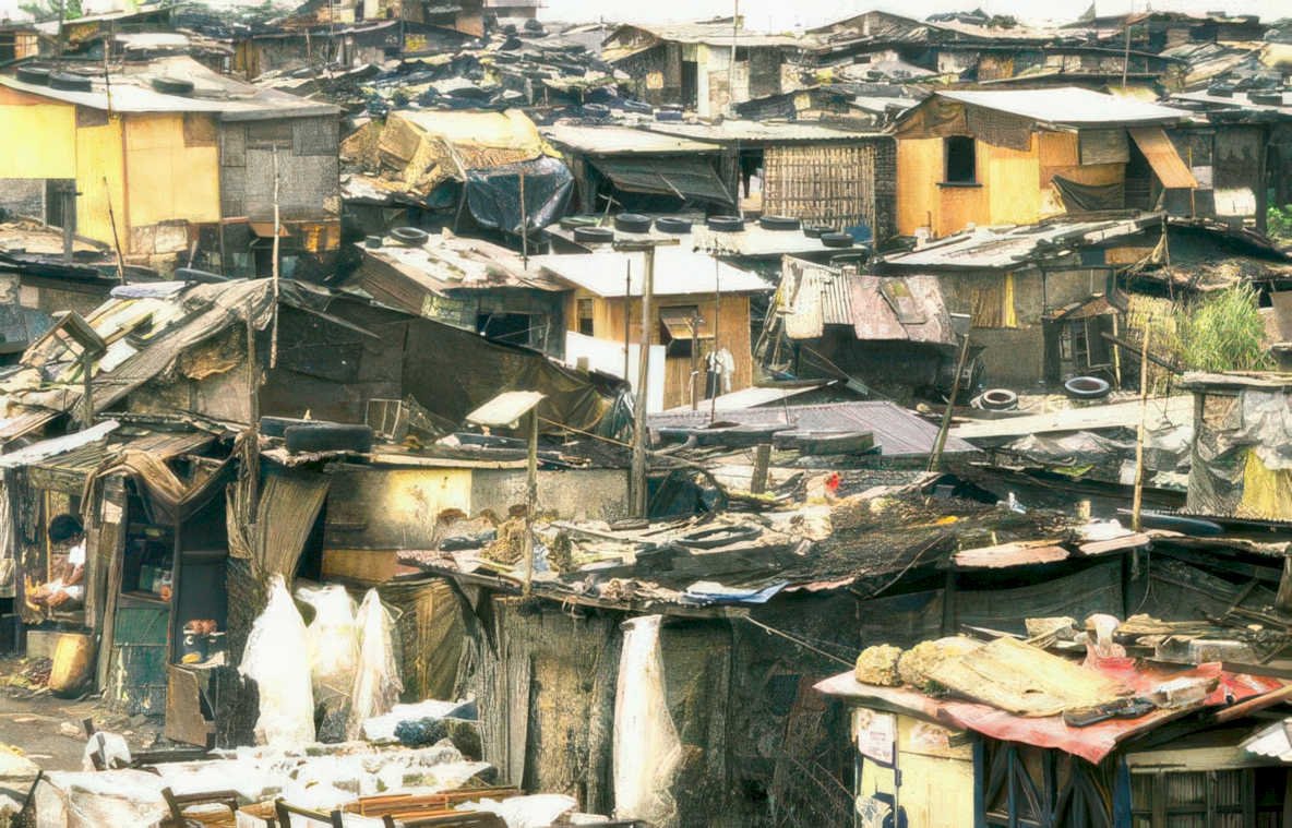 slum housing poverty Vintage A4 Photo Print
