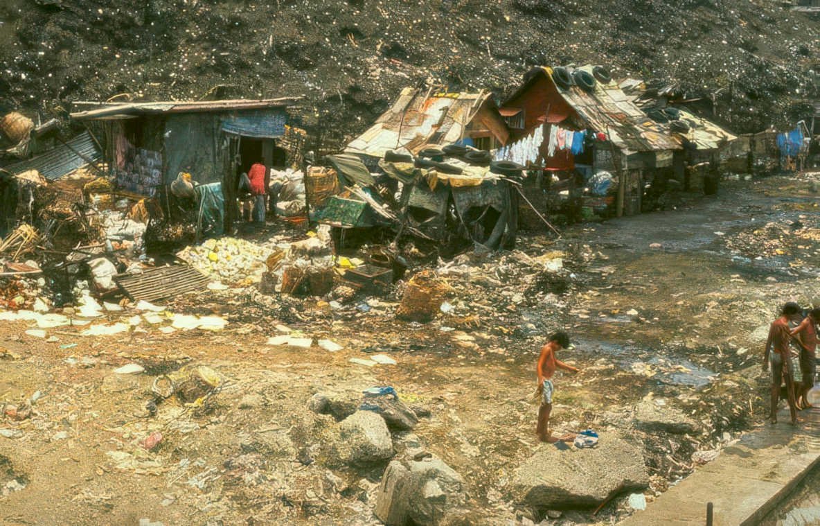 slum settlement manila Vintage A4 Photo Print