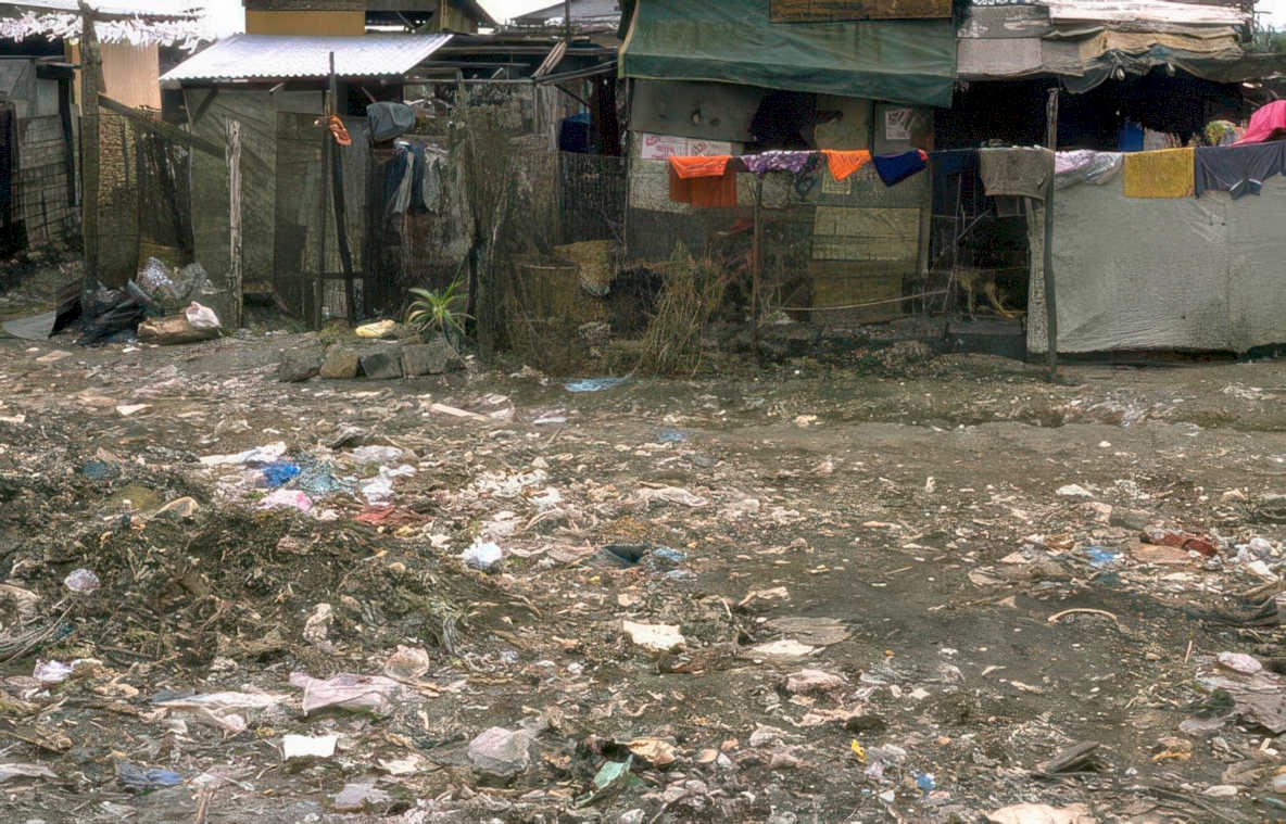 slum waste shacks Vintage A4 Photo Print