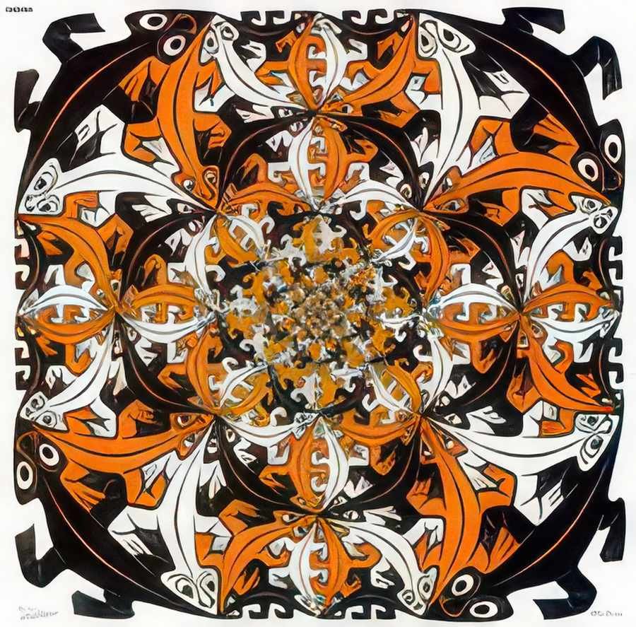 smaller smaller colour mc escher 1956 A4 Photo Print