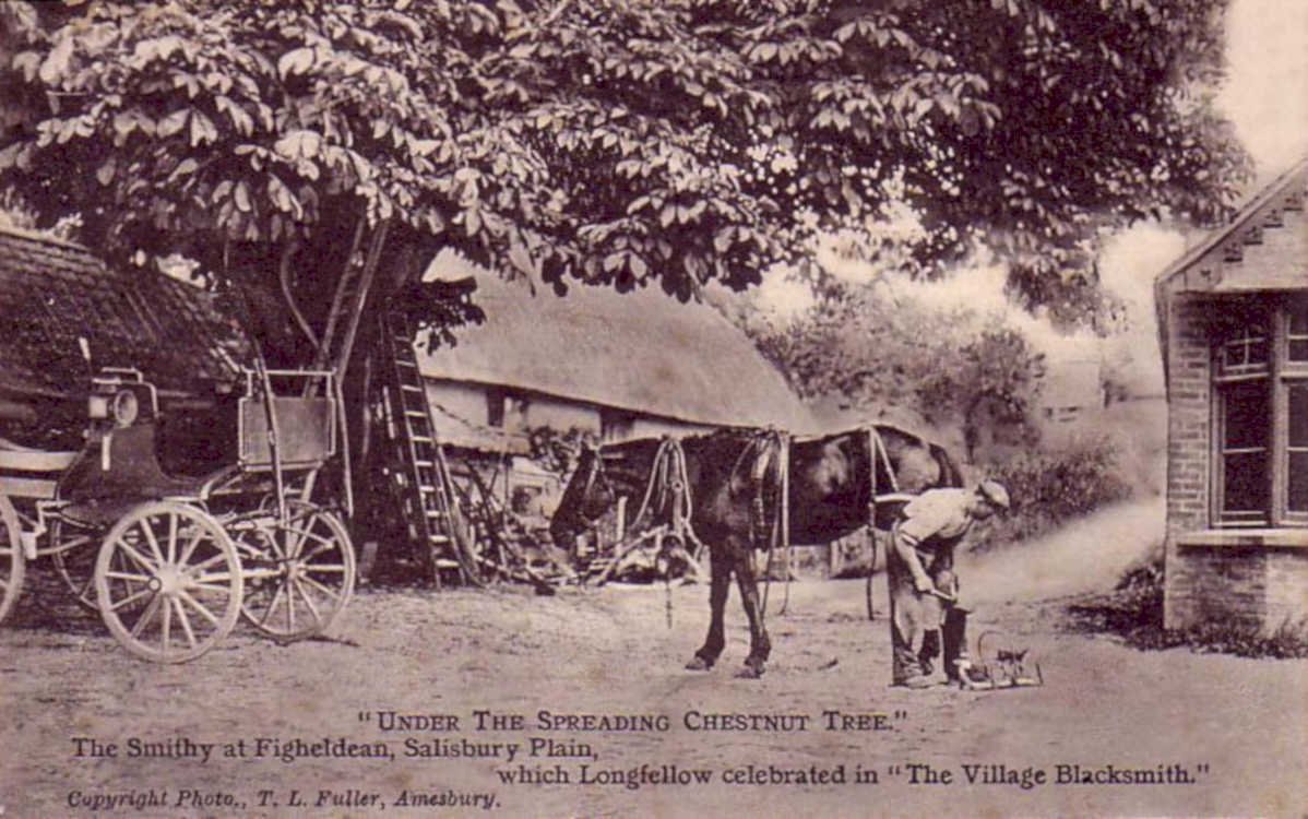 smithy chestnut treeVintage 1880s 1900s A4 Photo Print