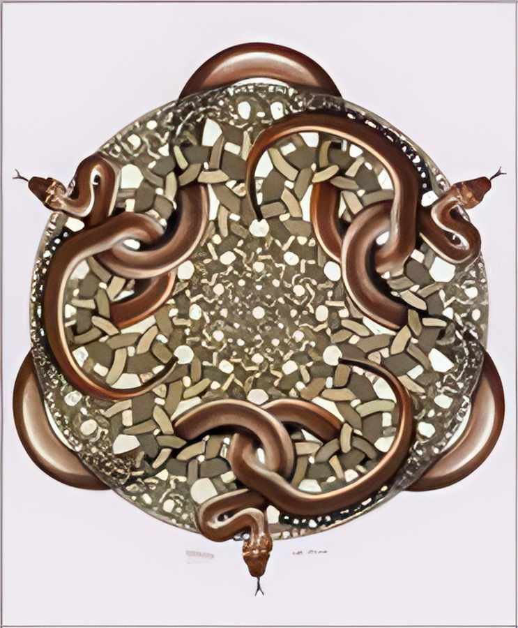 snakes mc escher 1969 A4 Photo Print