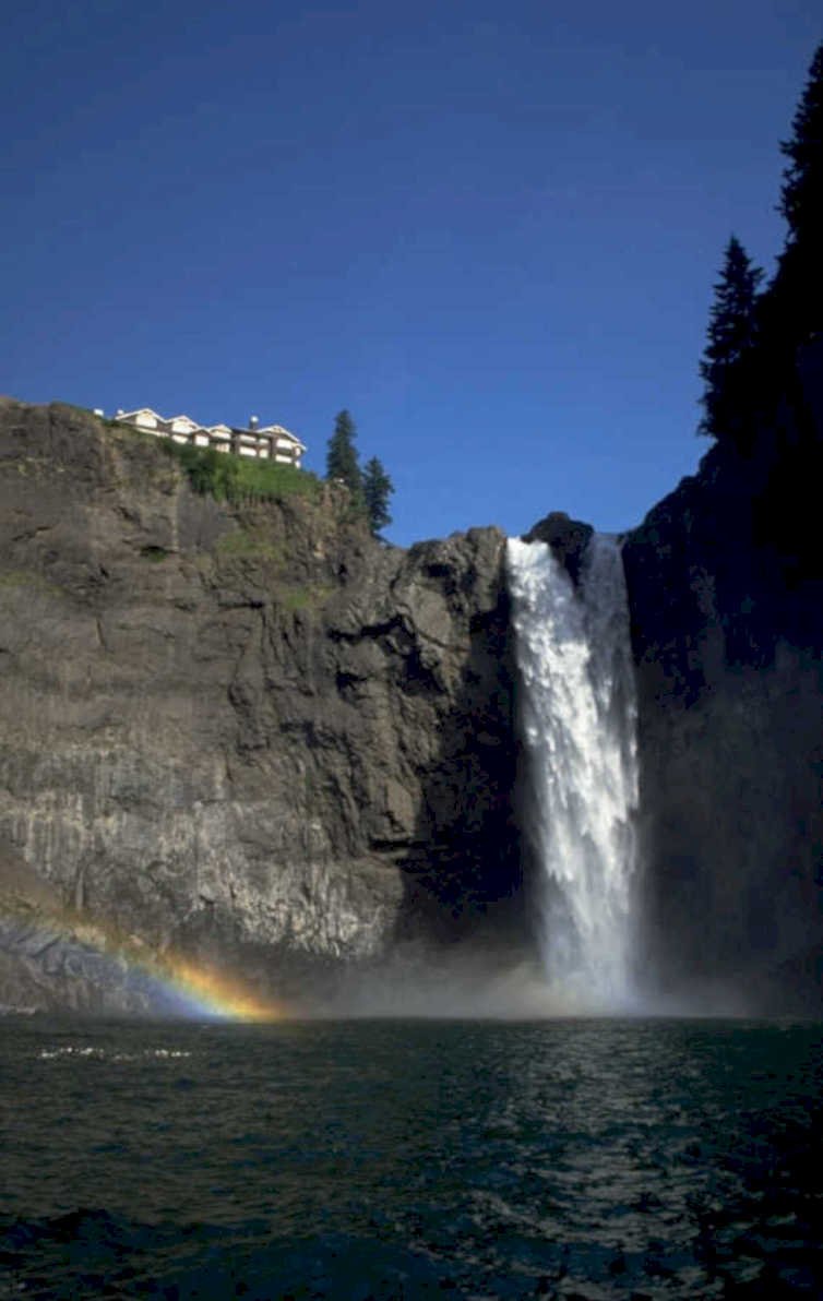 snoqualmie falls rainbow 1980s 1990s A4 Photo Print