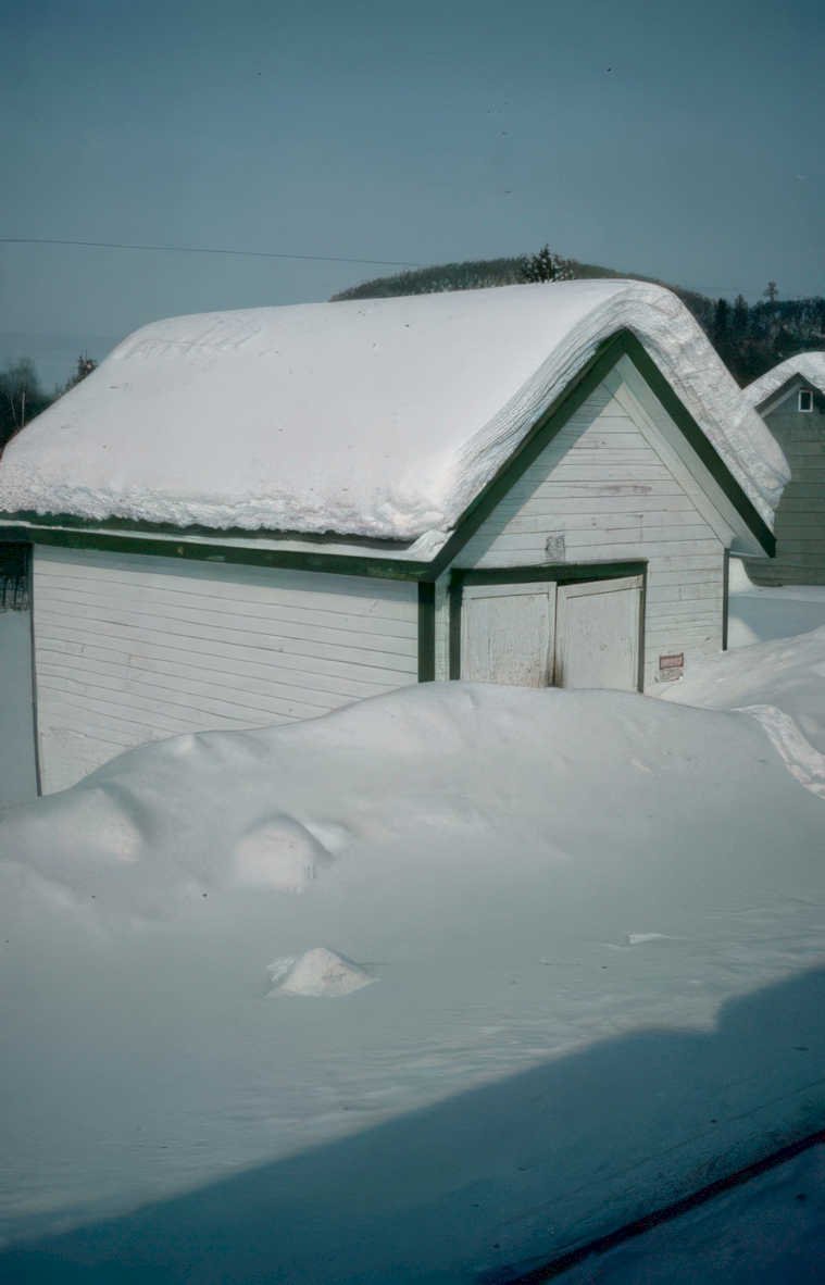 snow garage winter Vintage A4 Photo Print