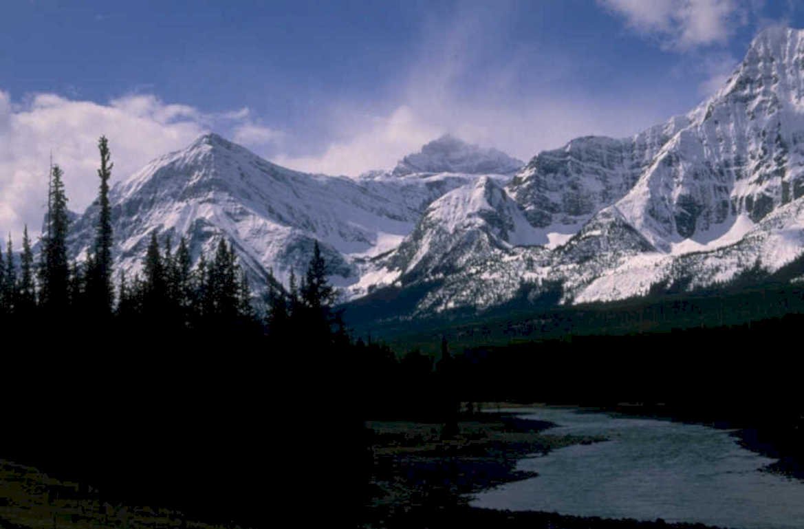 snow mountains river 1980s 1990s A4 Photo Print