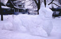 snowman barber shop Vintage A4 Photo Print
