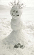 snowman winter hills 1980s 1990s A4 Photo Print