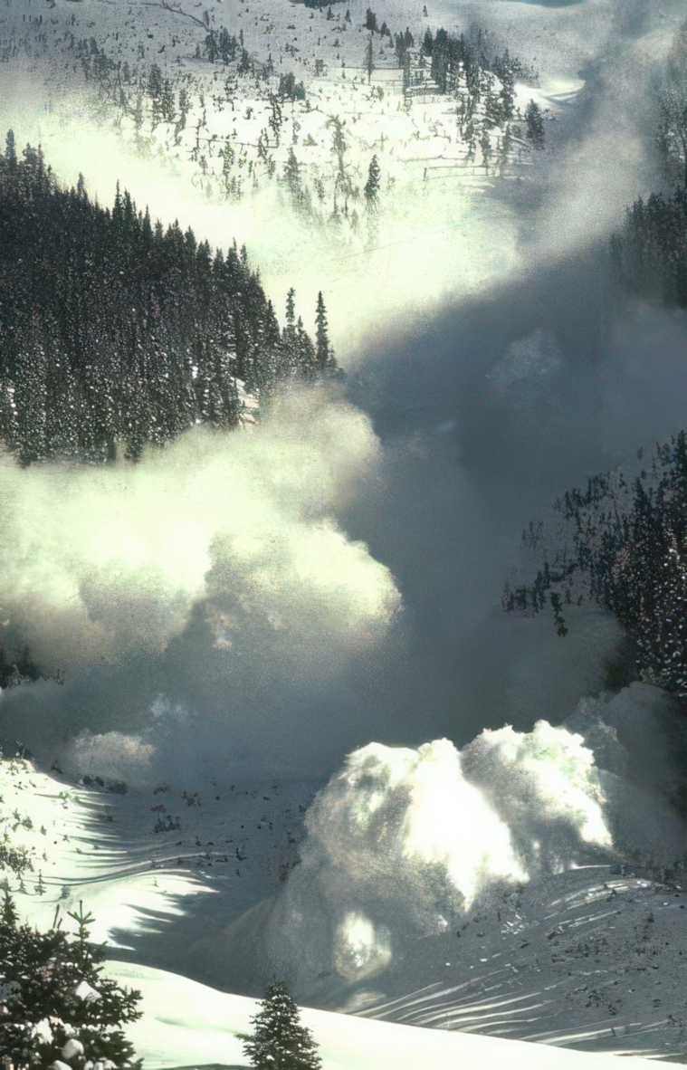 snowy mountain avalanche Vintage A4 Photo Print