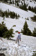 snowy mountain hikers Vintage A4 Photo Print