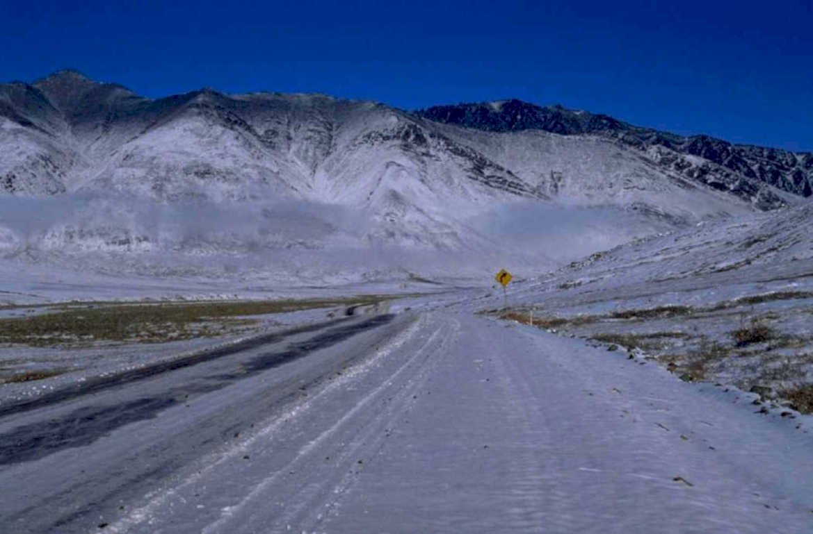 snowy mountain road 1980s 1990s A4 Photo Print