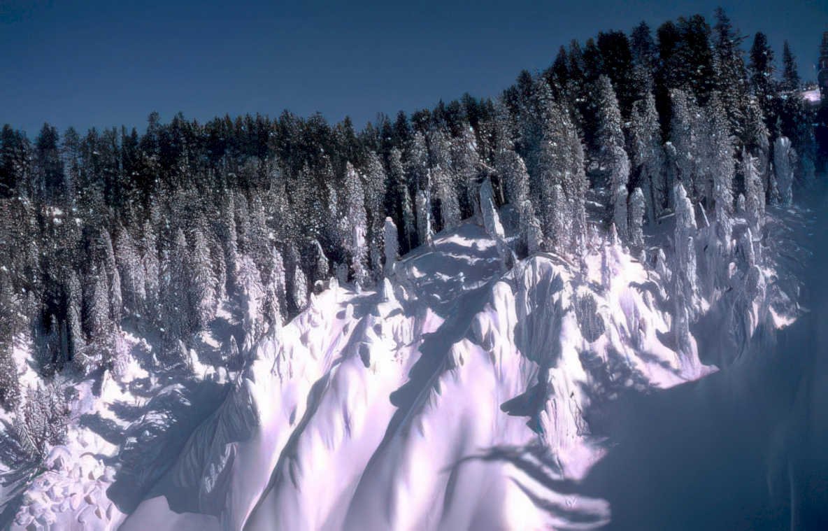 snowy mountain slope Vintage A4 Photo Print