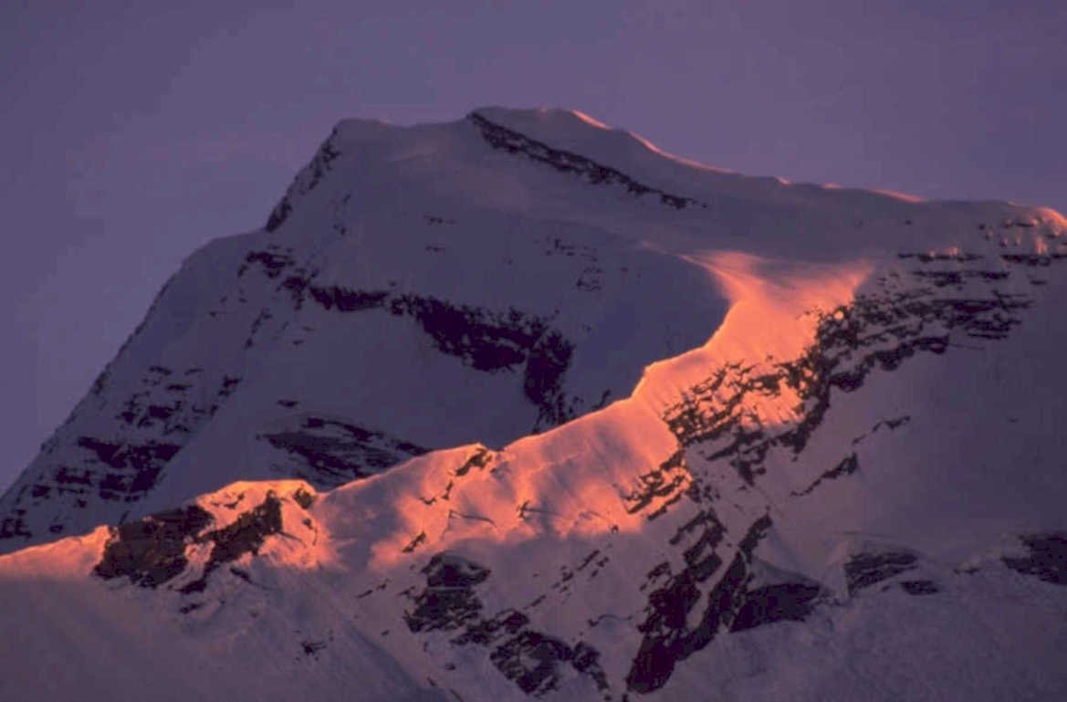 snowy mountain sunset 1980s 1990s A4 Photo Print