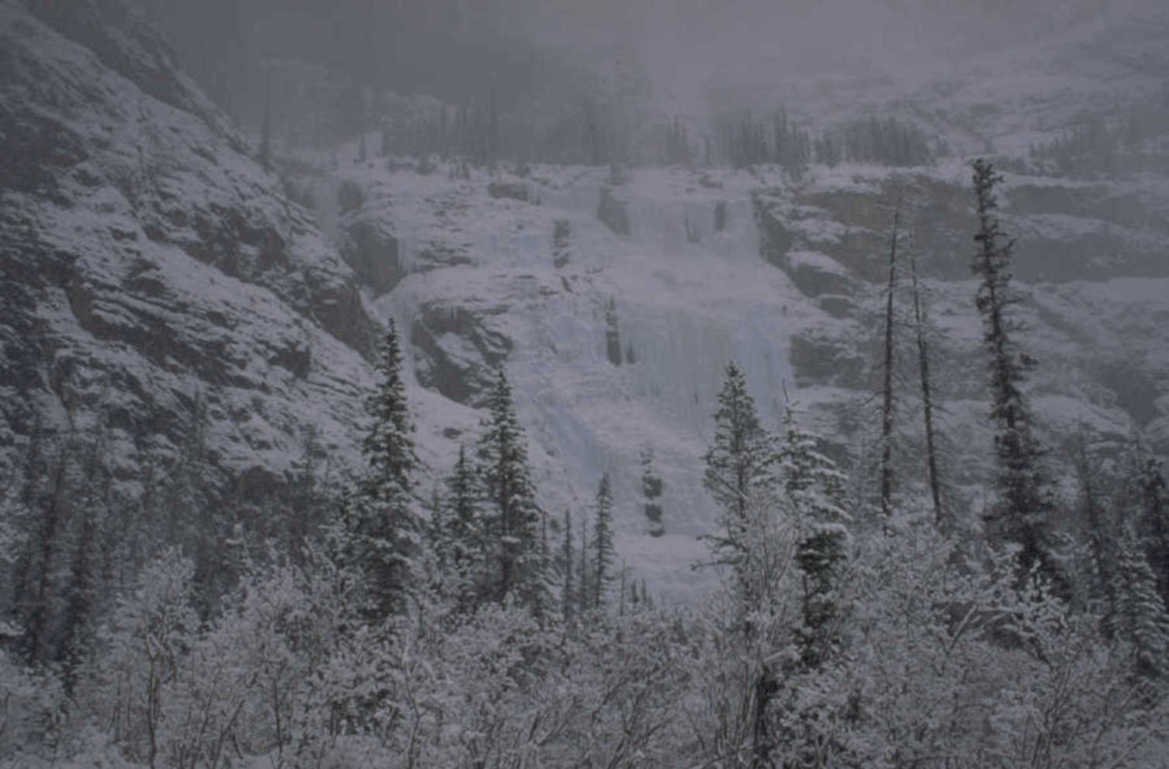 snowy mountain waterfall 1980s 1990s A4 Photo Print