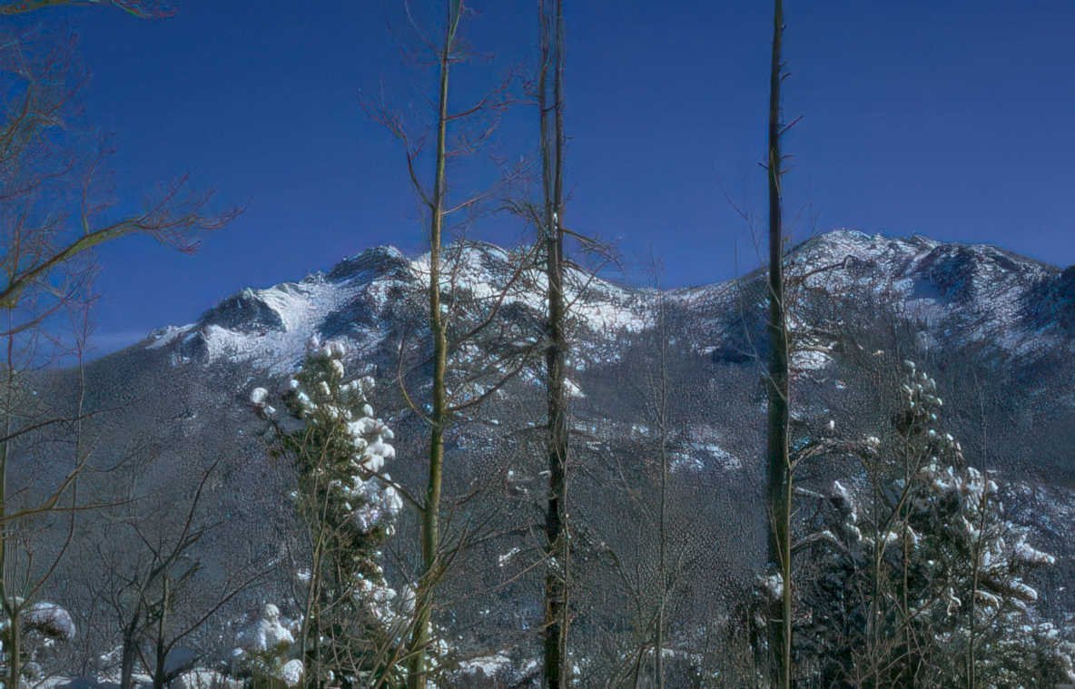 snowy mountain winter Vintage A4 Photo Print