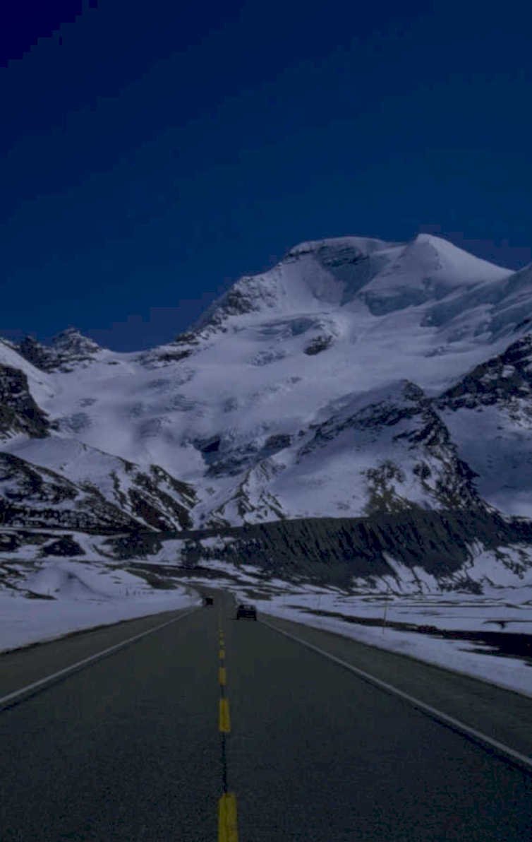 snowy mountains road 1980s 1990s A4 Photo Print