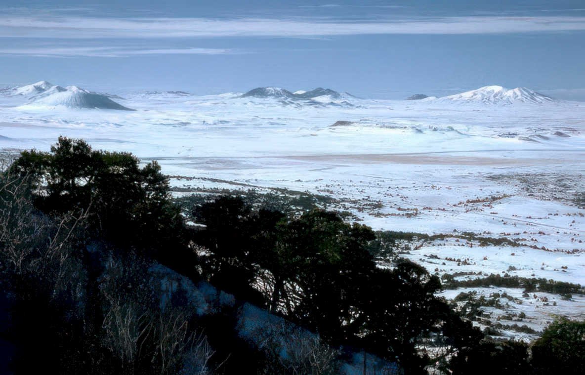snowy mountains winter Vintage A4 Photo Print