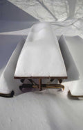snowy picnic table Vintage A4 Photo Print