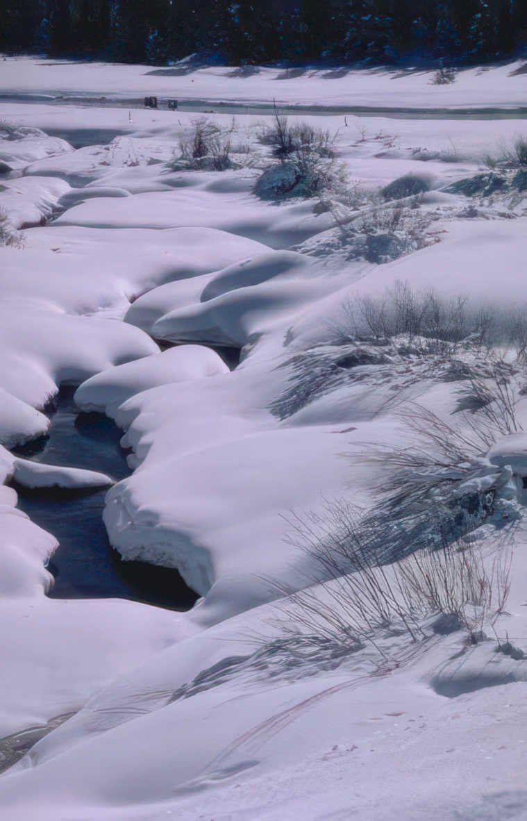 snowy river winter Vintage A4 Photo Print