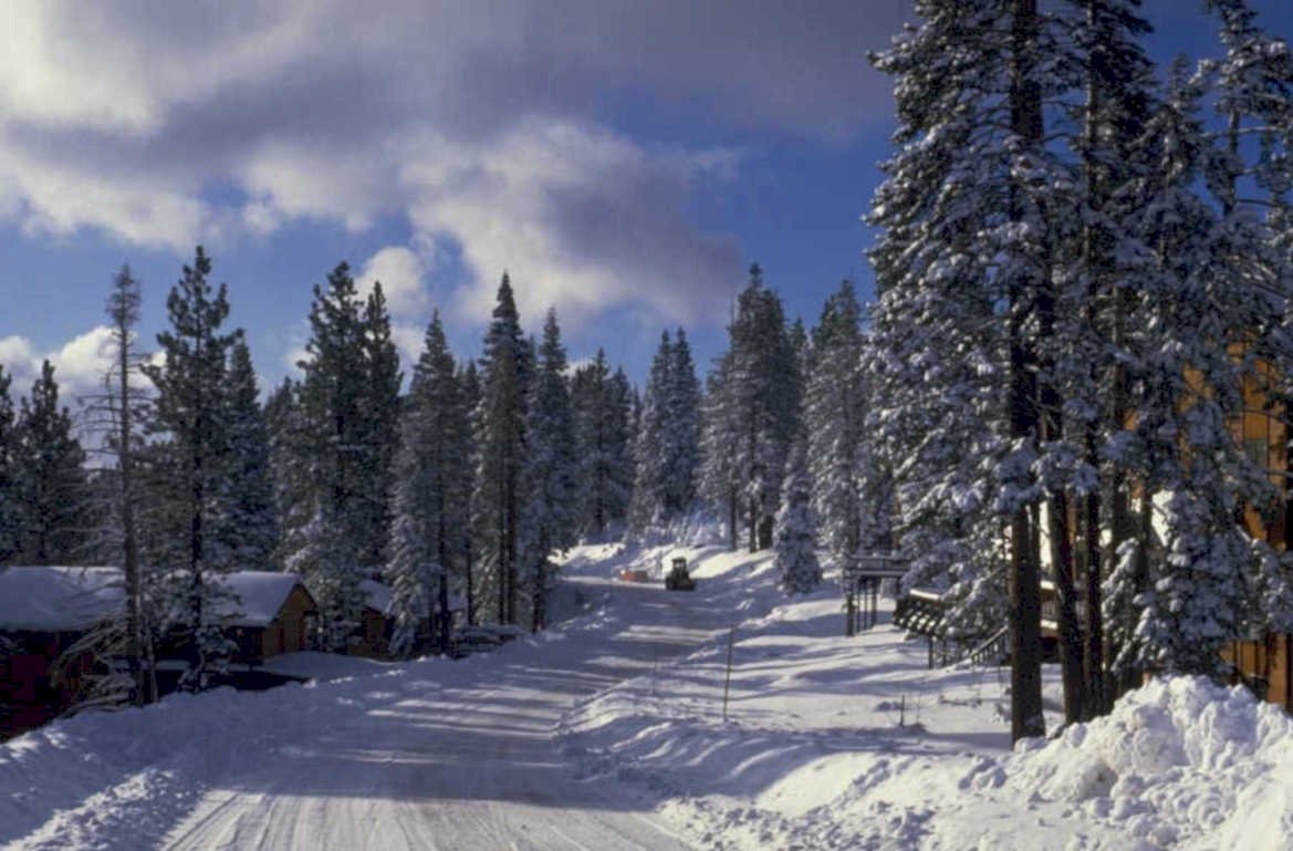 snowy road lake 1980s 1990s A4 Photo Print