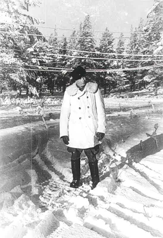 snowyroadwinterman Vintage world war A4 Photo Print