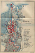 soerabaja map 1900 Vintage world war A4 Photo Print