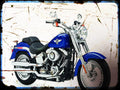 softail fat boy Harley Davidson A4 Photo Print Motorbike Vintage Aged
