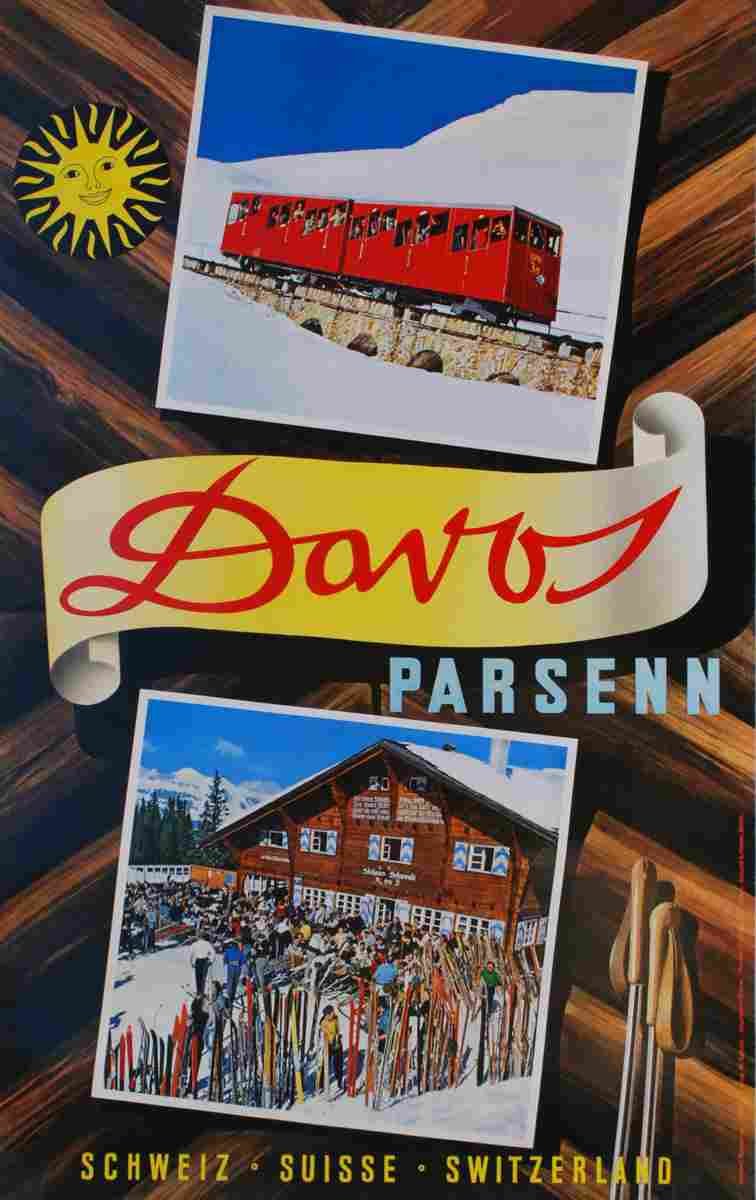 sommer in davos willy trapp 1942 5 Advert A4 Photo Print
