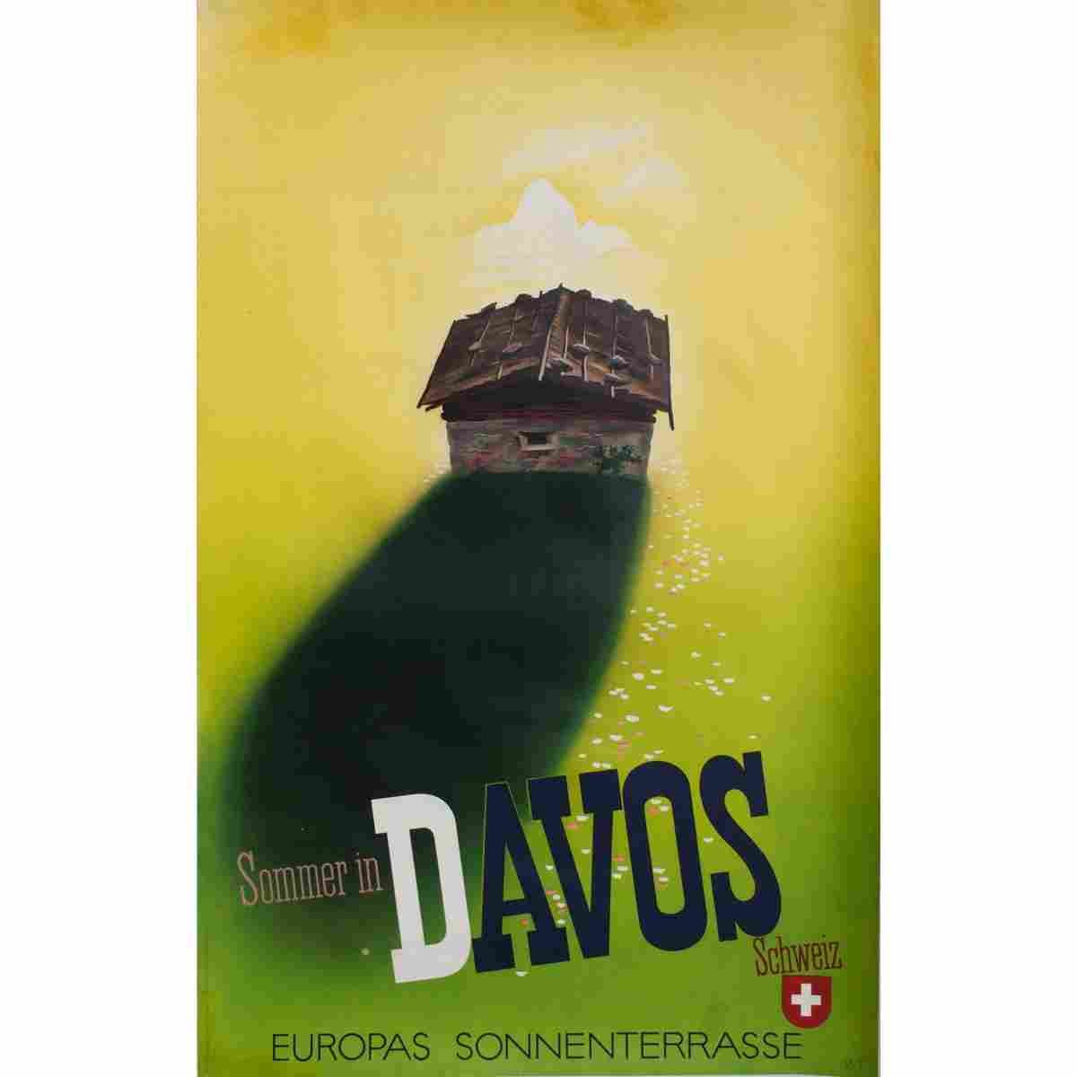 sommer in davos willy trapp 1942 8 Advert A4 Photo Print