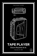 sony walkman patent print black A4 Photo Print