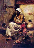 sor An Arab Examining a Pistol Art A4 Photo Print