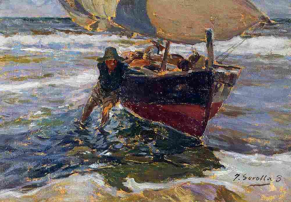 sor Beaching the Boat Art A4 Photo Print